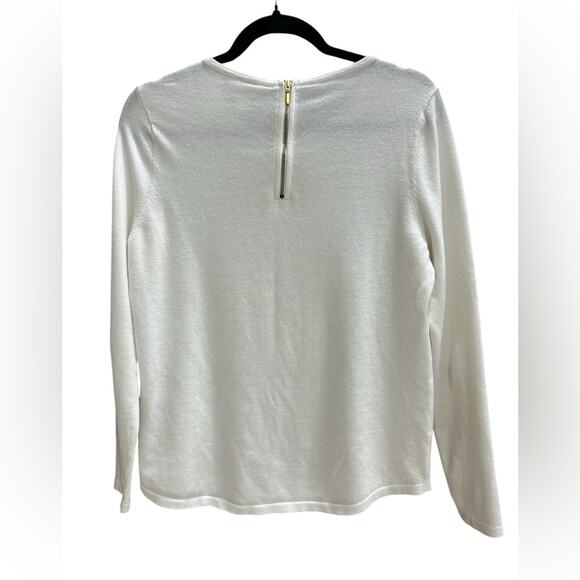 Chico’s  White Sweater With Zipper On The Back Size 1 - Picture 3 of 8